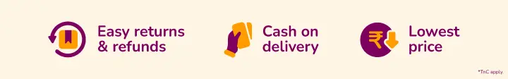 Easy returns and refunds. Cash on delivery. Lowest price.